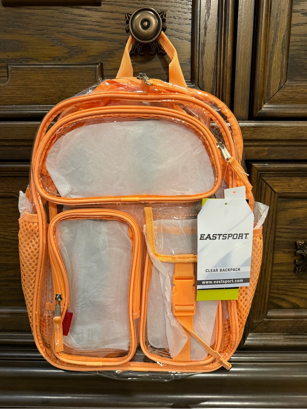 EASTSPORT Kids Clear Backpack in Orange